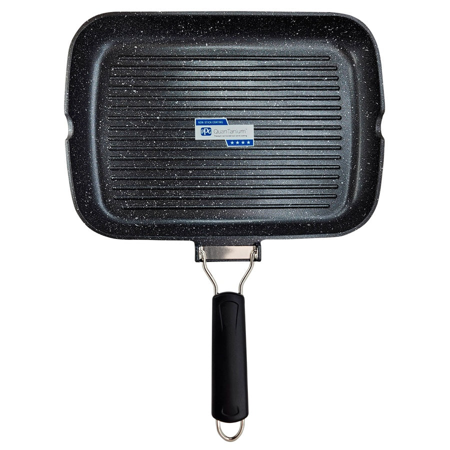 Poêle à Griller Induction Antiadhésif Titane 34x24cm Fonte d