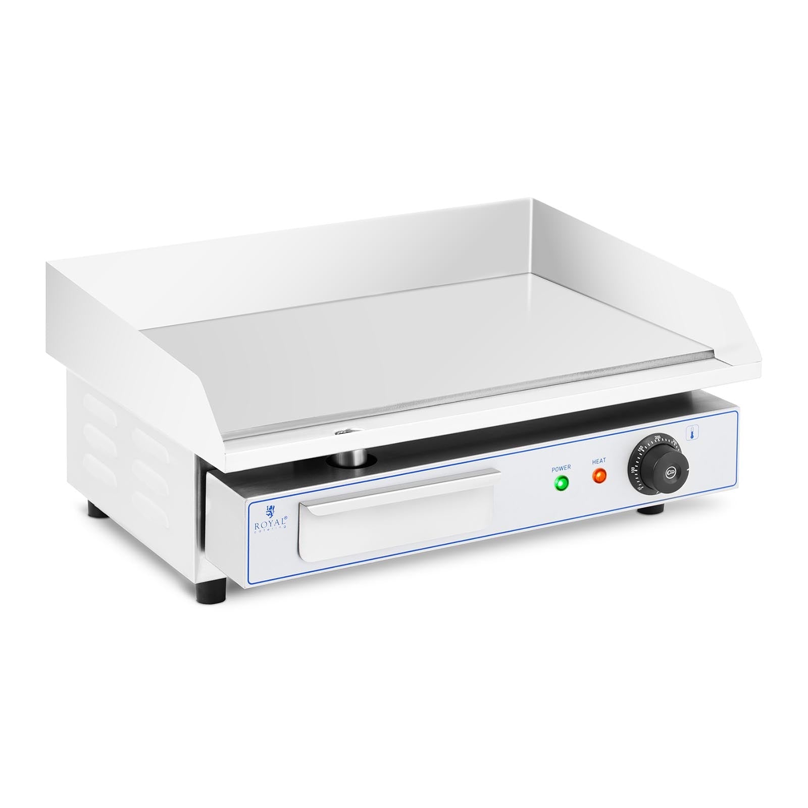Plancha électrique professionnelle en inox pour restaurant de table 1 feu 55 x 40 cm (3 000 watts, 550 x 400 mm, lisse) 14_0004070 - Mathon - 1