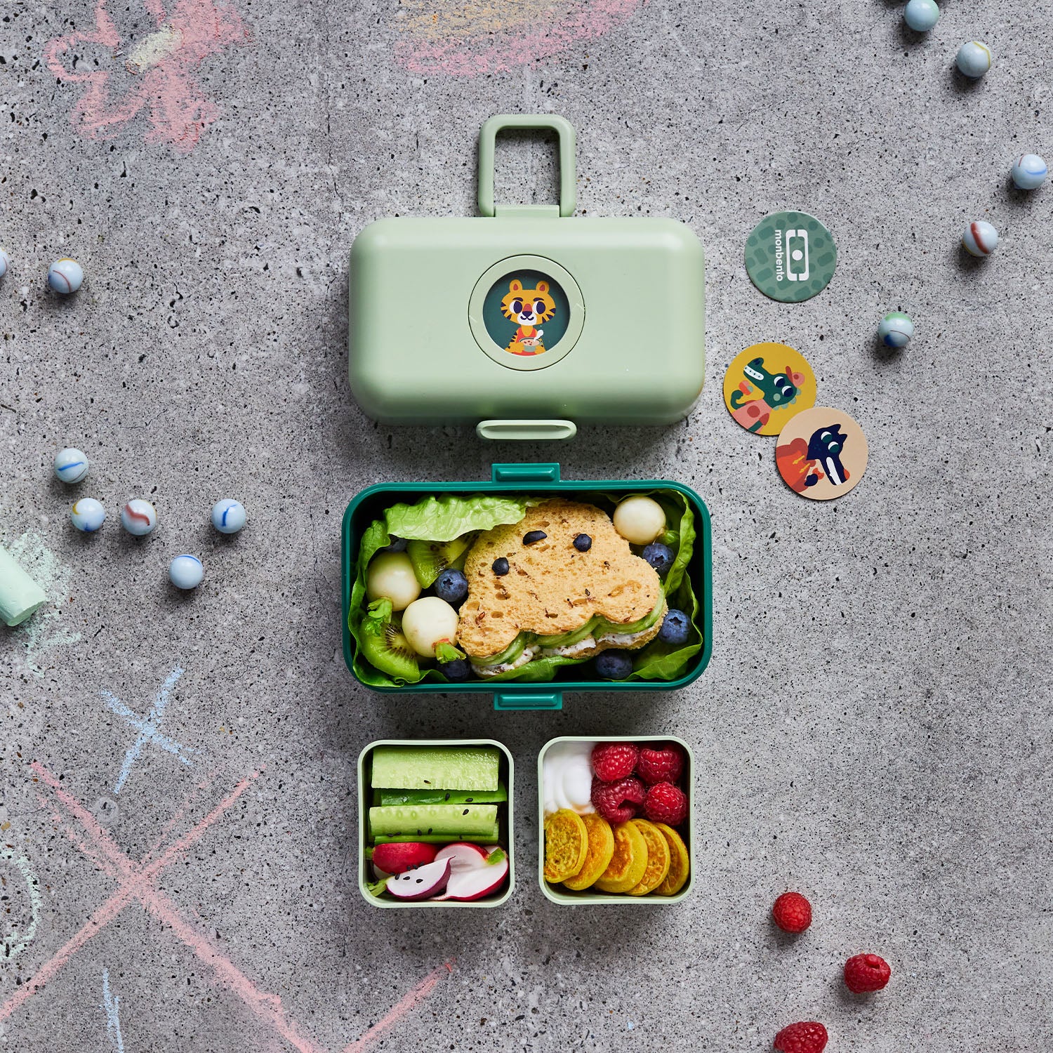 Lunch box à compartiments pour enfant Tresor 800ml Vert Forest Monbento - Mathon - 6