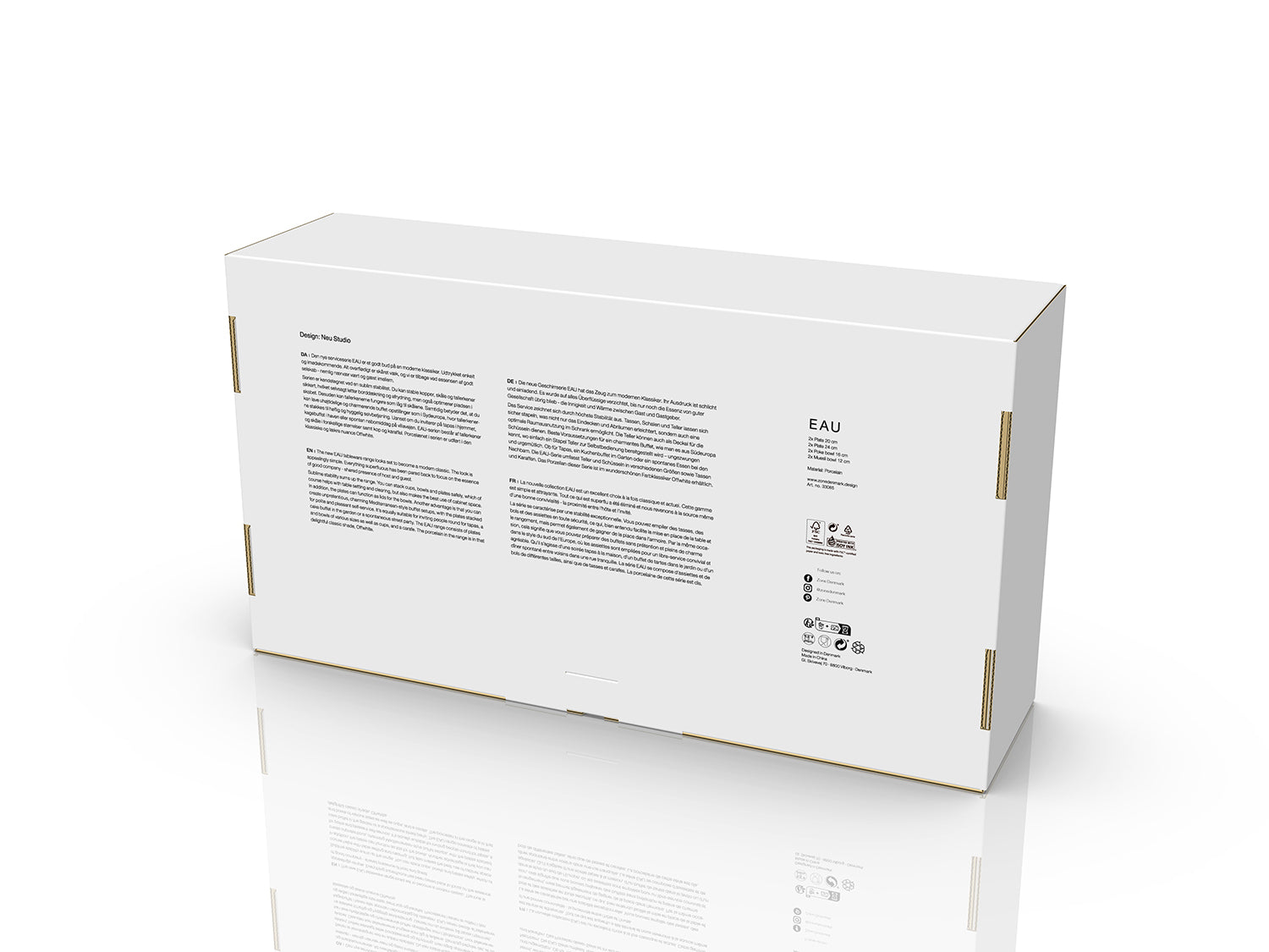 Ensemble EAU en porcelaine Blanc cassé Zone Denmark - Mathon - 6