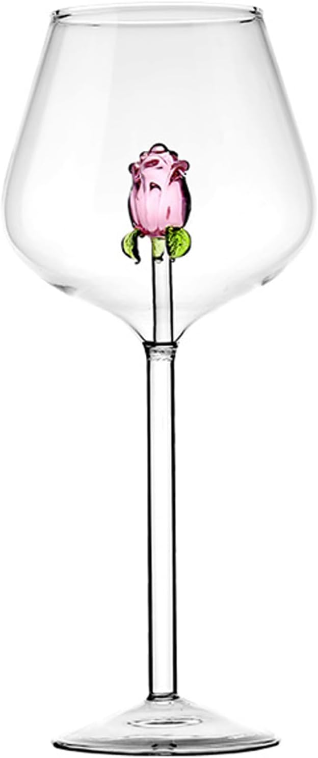 Verre à vin 3D Rose – 650 ml, design élégant et cadeau Vendos85 - Mathon
