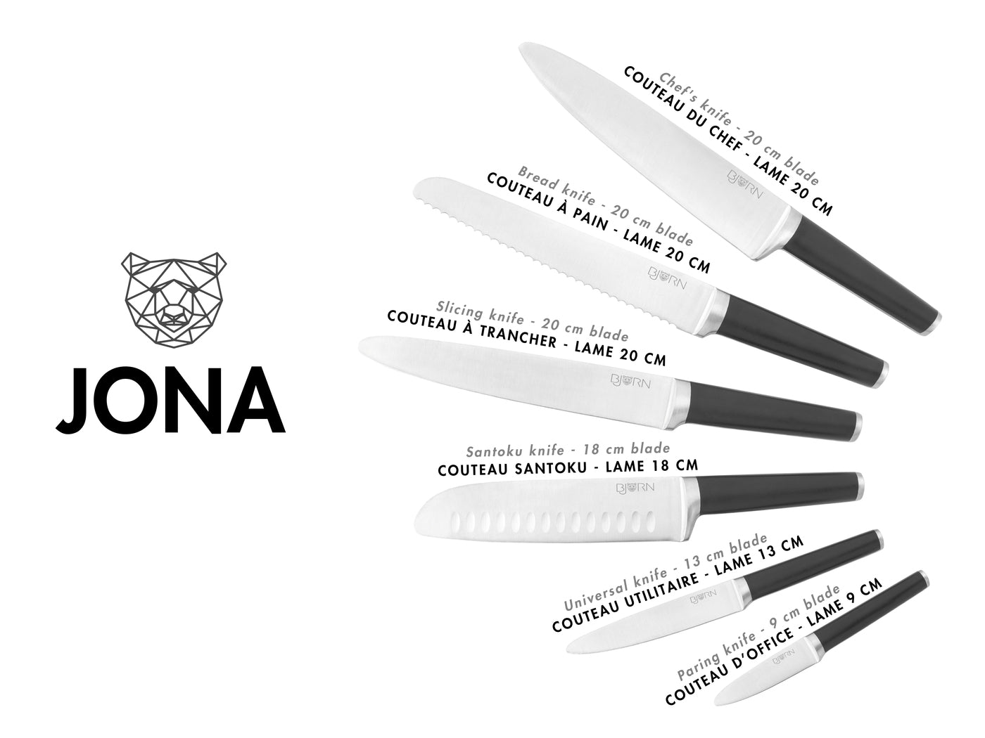 Couteaux de cuisine JONA - 6 pièces Björn - Mathon - 3