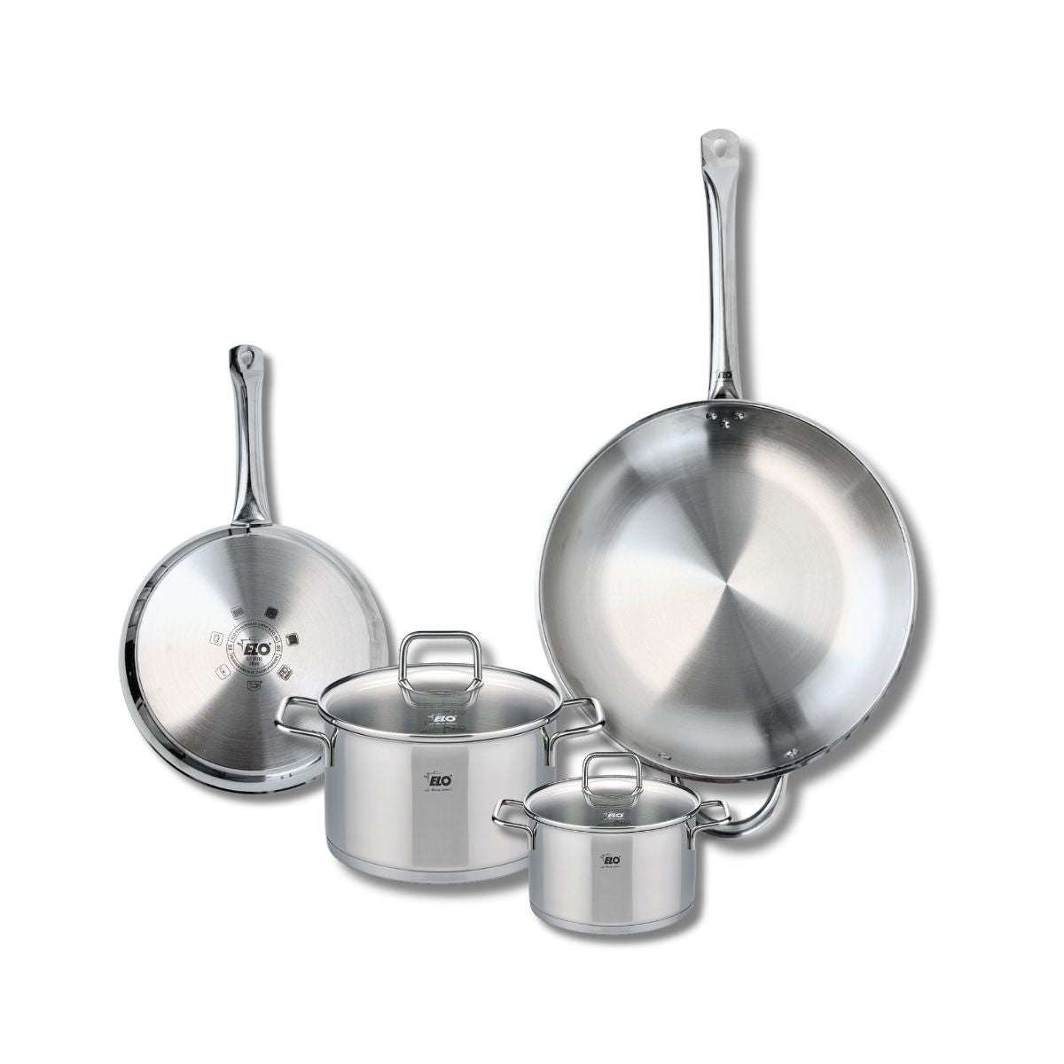 Ensemble de 2 Poêles de cuisson 24 et 32 cm et 2 faitouts 14 et 20 cm  Profi Citrin Elo - Mathon - 1