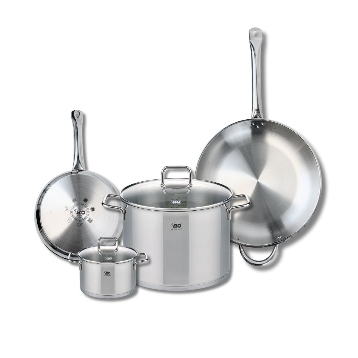Ensemble de 2 Poêles de cuisson 24 et 32 cm et 2 faitouts 14 et 26 cm  Profi Citrin Elo - Mathon - 1