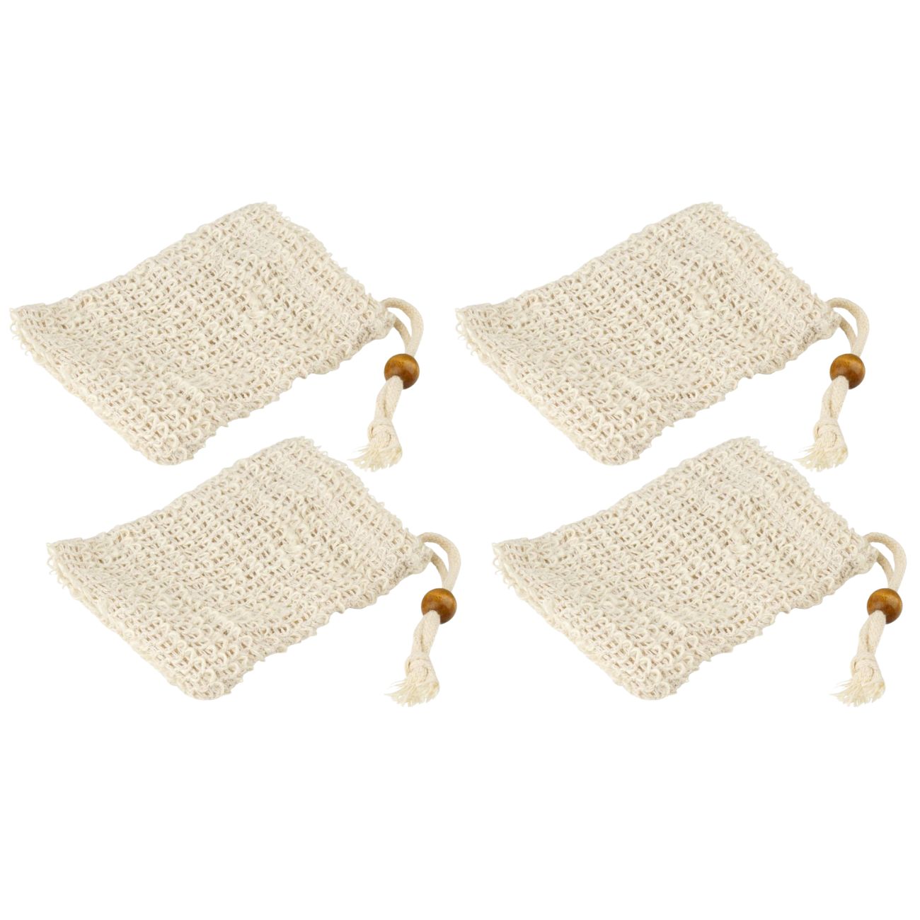 Ensemble de 4 sacs à savons solides en sisal  Tecno Fackelmann - Mathon - 1