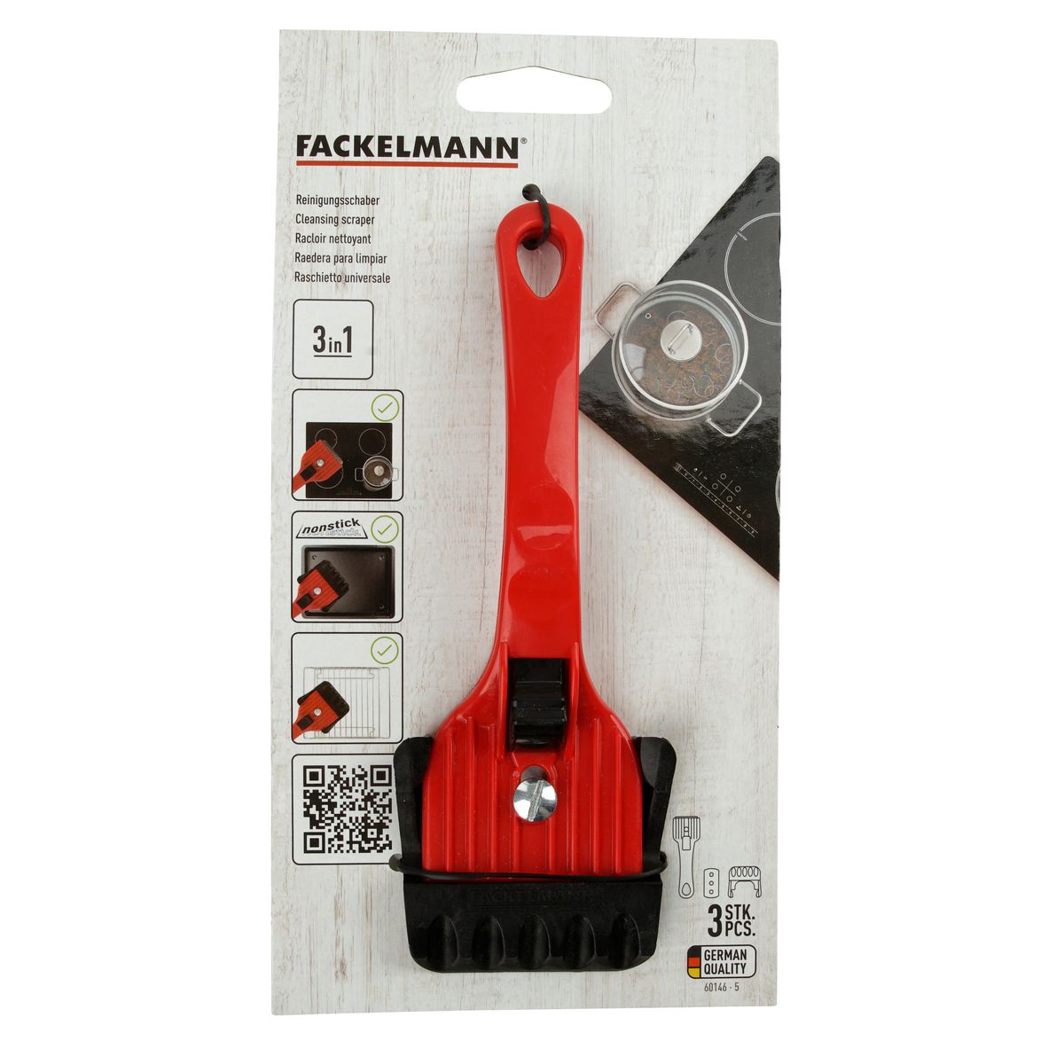 Racloir rouge pour plaque vitrocéramique Fackelmann - Mathon - 5