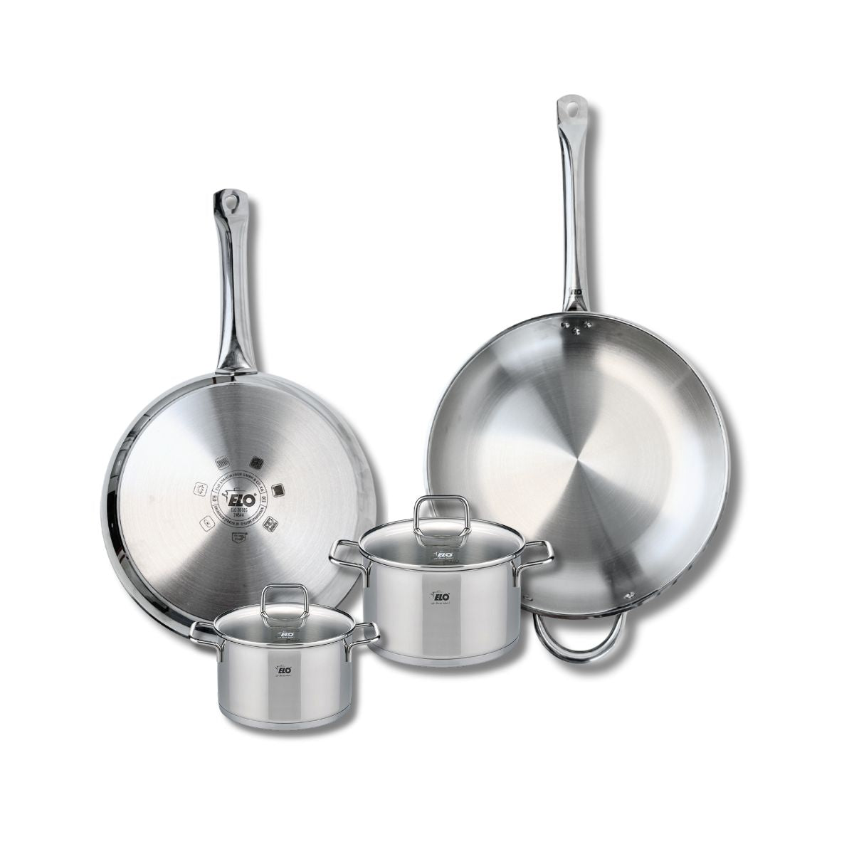 Ensemble de 2 Poêles de cuisson 28 et 32 cm et 2 faitouts 14 et 16 cm  Profi Citrin Elo - Mathon - 1