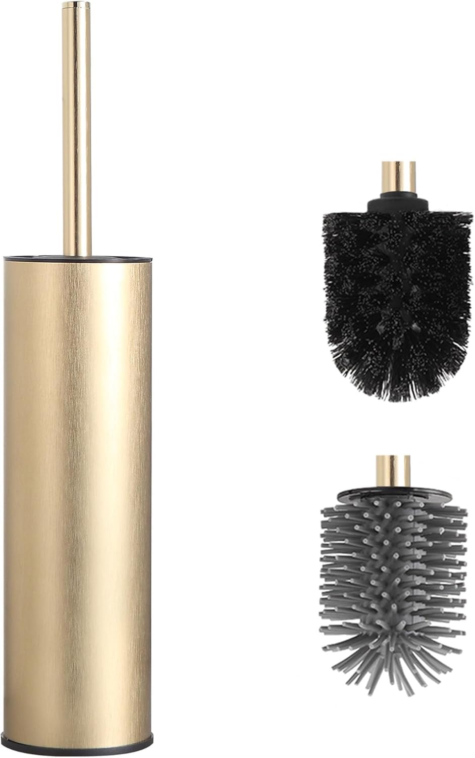 Brosse WC avec Support – Design Contemporain Or Brossé, Poignée Ergonomique et Durable Vendos85 - Mathon