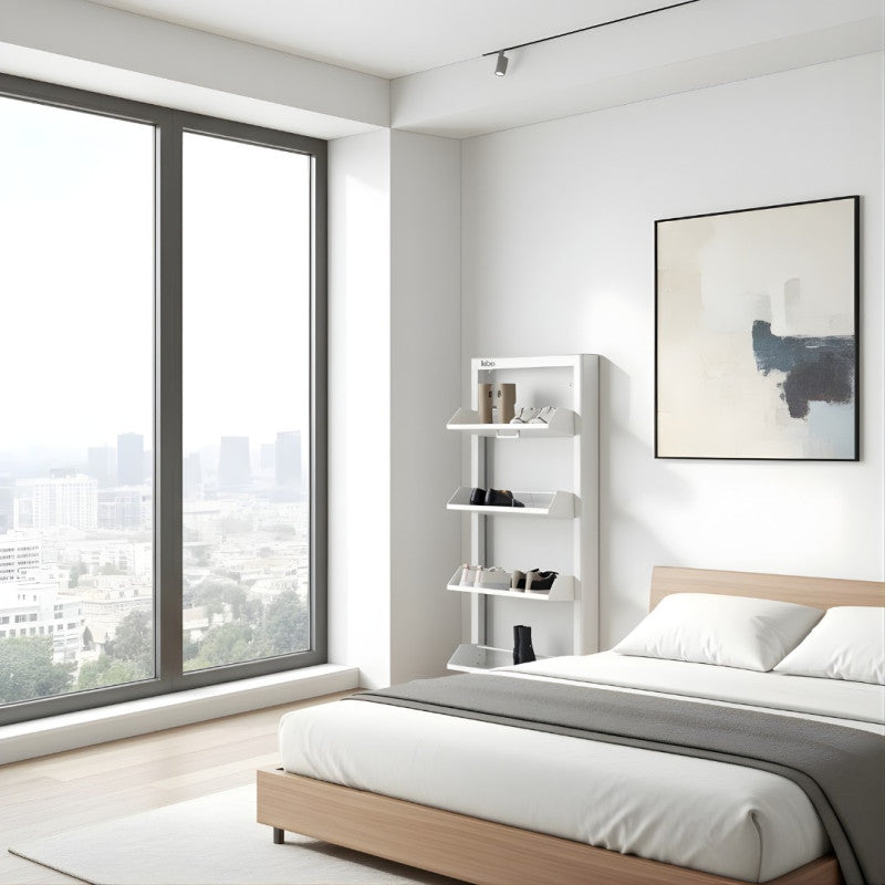 Meuble à chaussures KIBO 4 Compartiments, Blanc Don Hierro - Mathon - 4