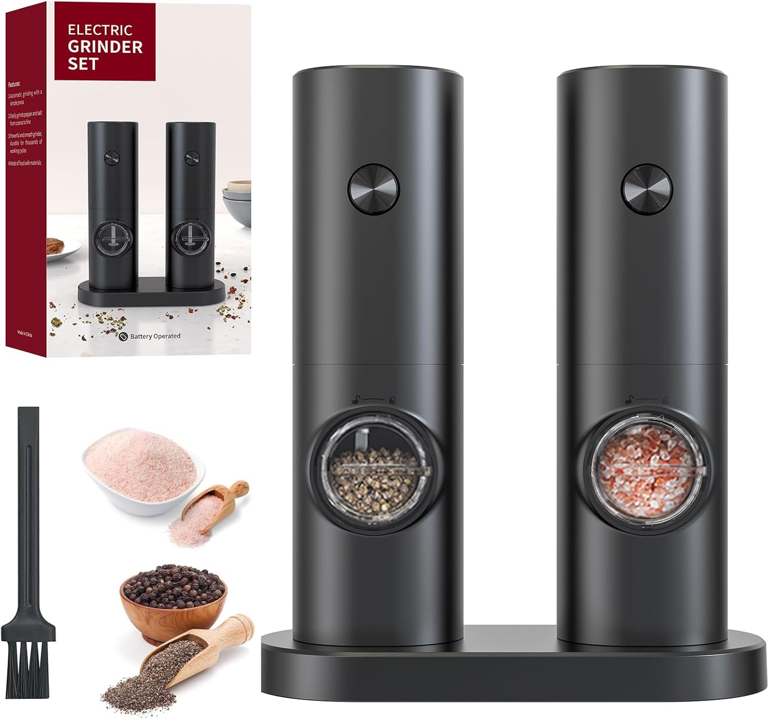 Ensemble de moulins à sel et poivre électriques réglables Vendos85 - Mathon