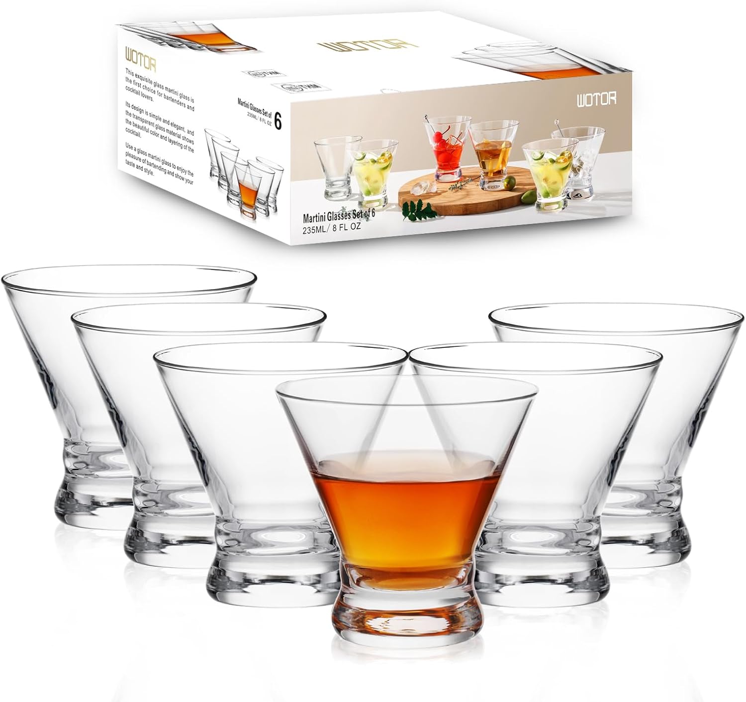 Verres à martini sans pied 236 ml – Style moderne et raffiné Vendos85 - Mathon