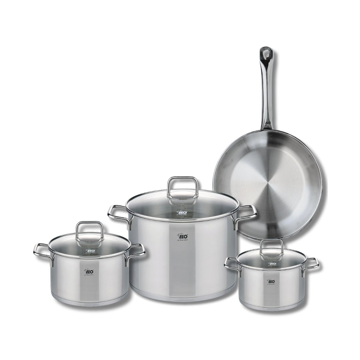 Ensemble de 1 Poêle de cuisson 28 cm et 3 faitouts 16, 20 et 26 cm  Profi Citrin Elo - Mathon - 1