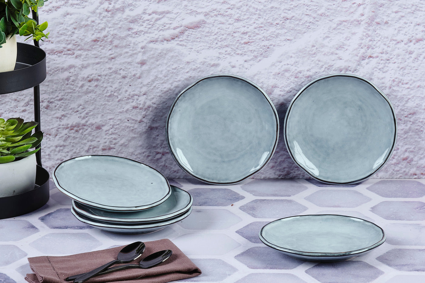 Assiette CLOUD Ø16cm - 6 pièces - Gris orage Björn - Mathon - 2