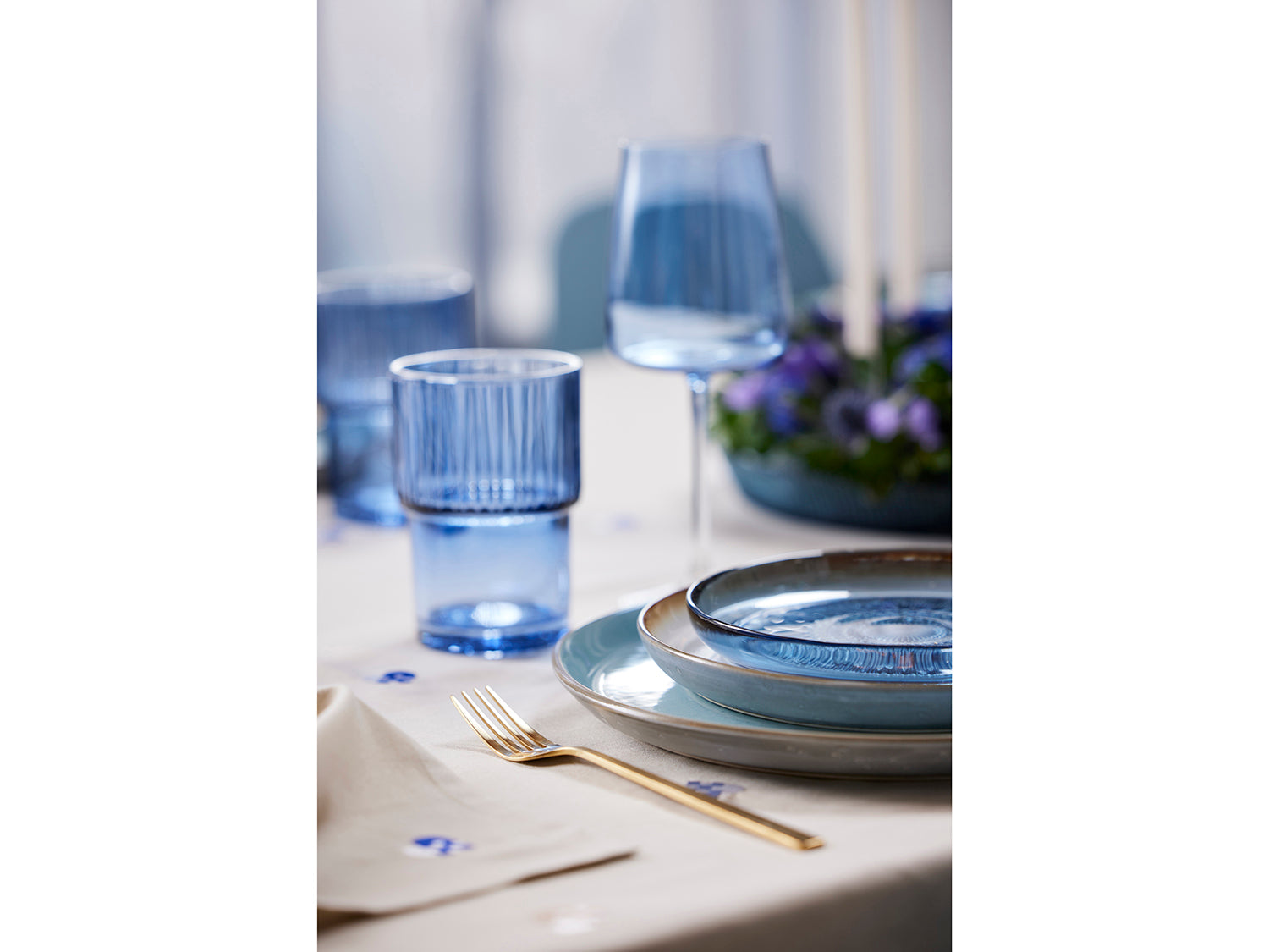 Assiette Kusintha en verre Bleu Bitz - Mathon - 6