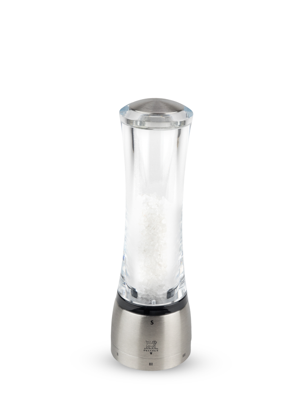 Daman Moulin à sel manuel en acryl et inox, u