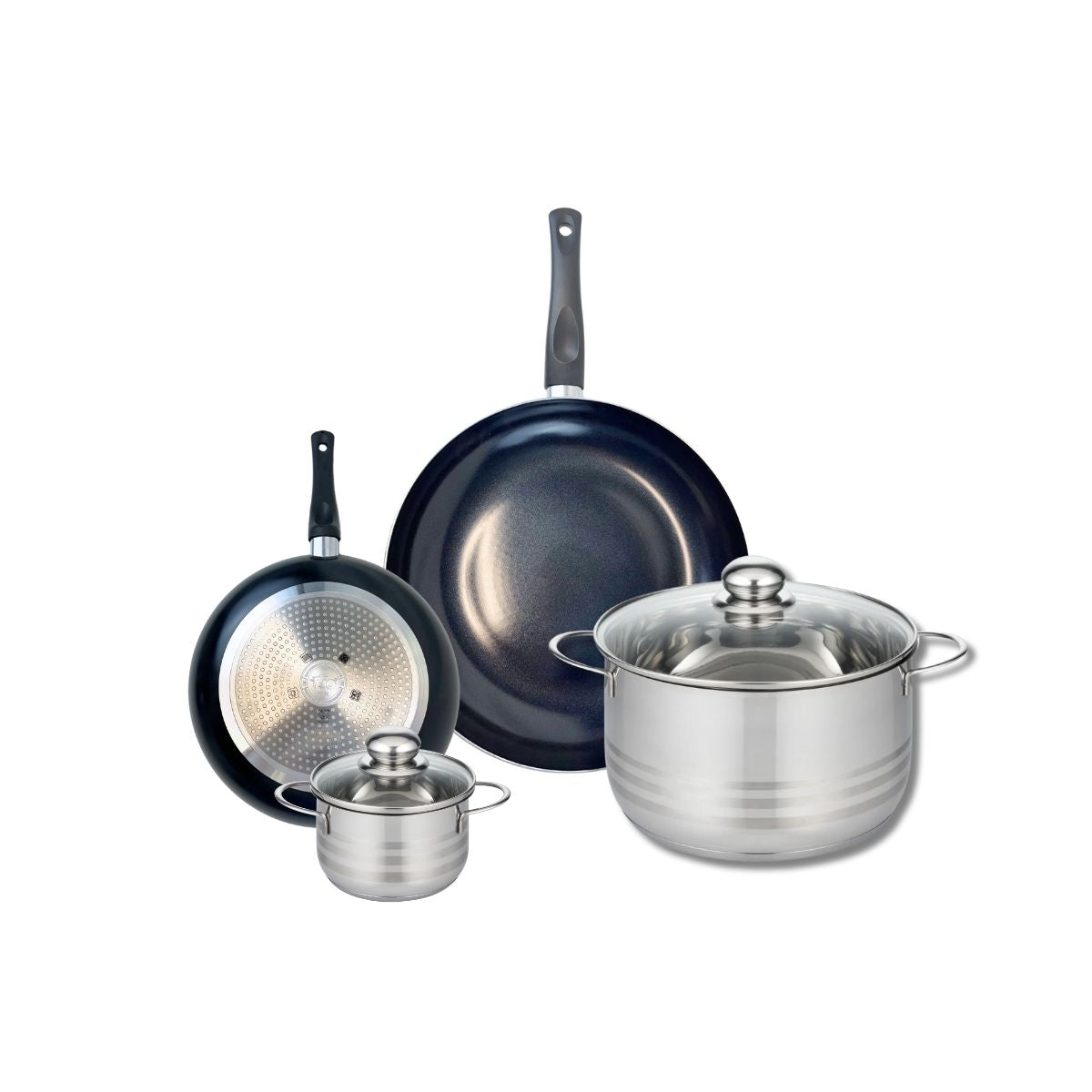 Ensemble de 2 Poêles de cuisson 20 et 28 cm et 2 faitouts 12 et 24 cm  Prima Brillant Elo - Mathon - 1