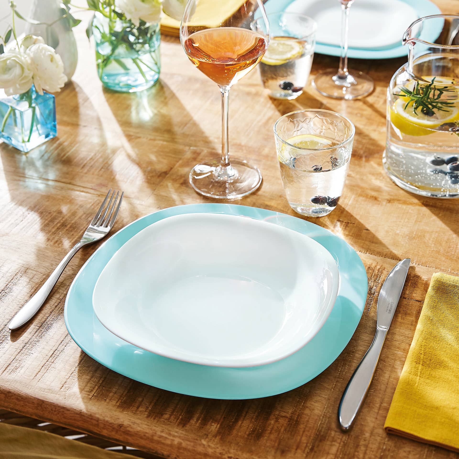 Service de table 19 pièces Carine Light Turquoise & White Luminarc - Mathon - 3