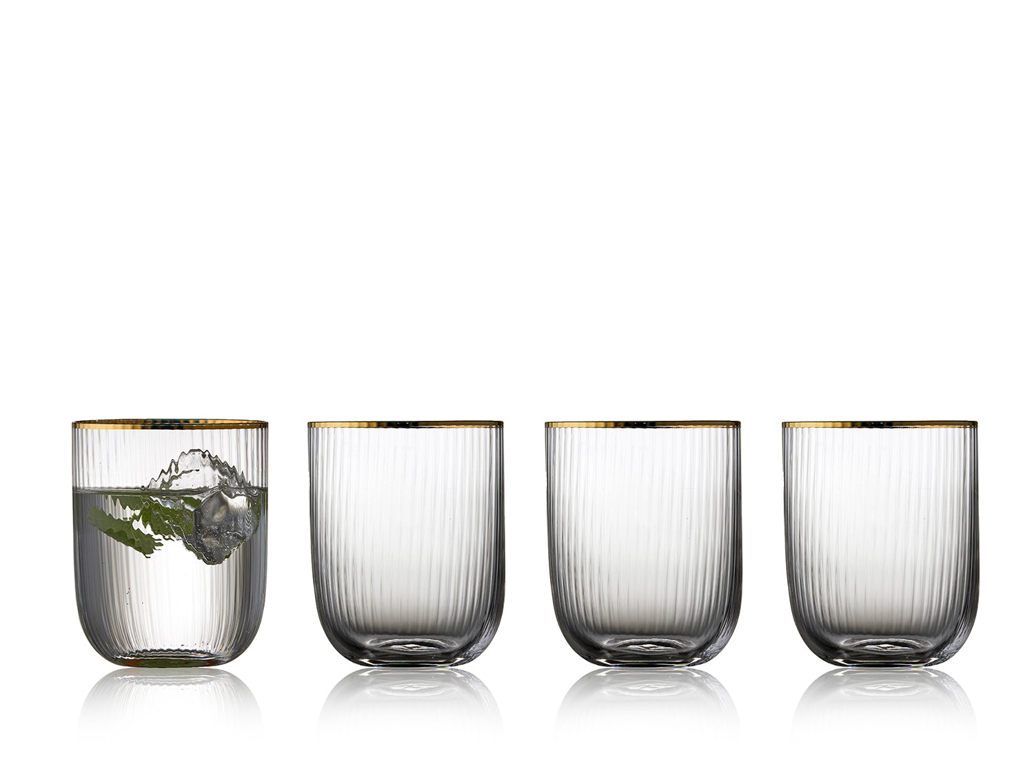 Set de 4 verres PALERMO GOLD Transparent Lyngby Glas - Mathon - 1