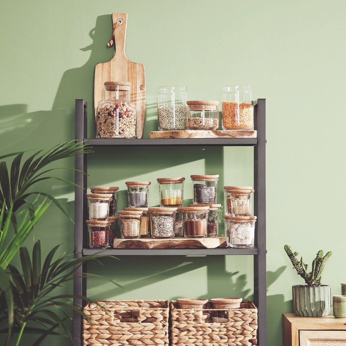 Lot de 3 pots à épices Storing box Cork - Luminarc - En verre avec bouchon liège - 42cl + 31cl + 18cl Luminarc - Mathon - 3