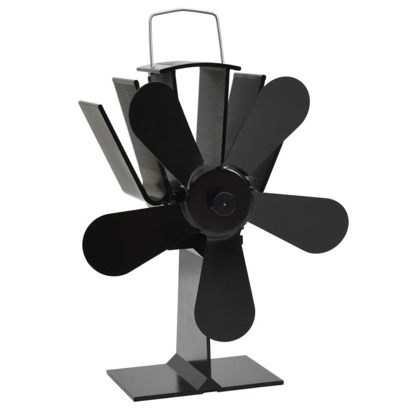 Ventilateur De Poêle Alimenté Par Chaleur 5 Pales Noir VIDAXL - Mathon - 2