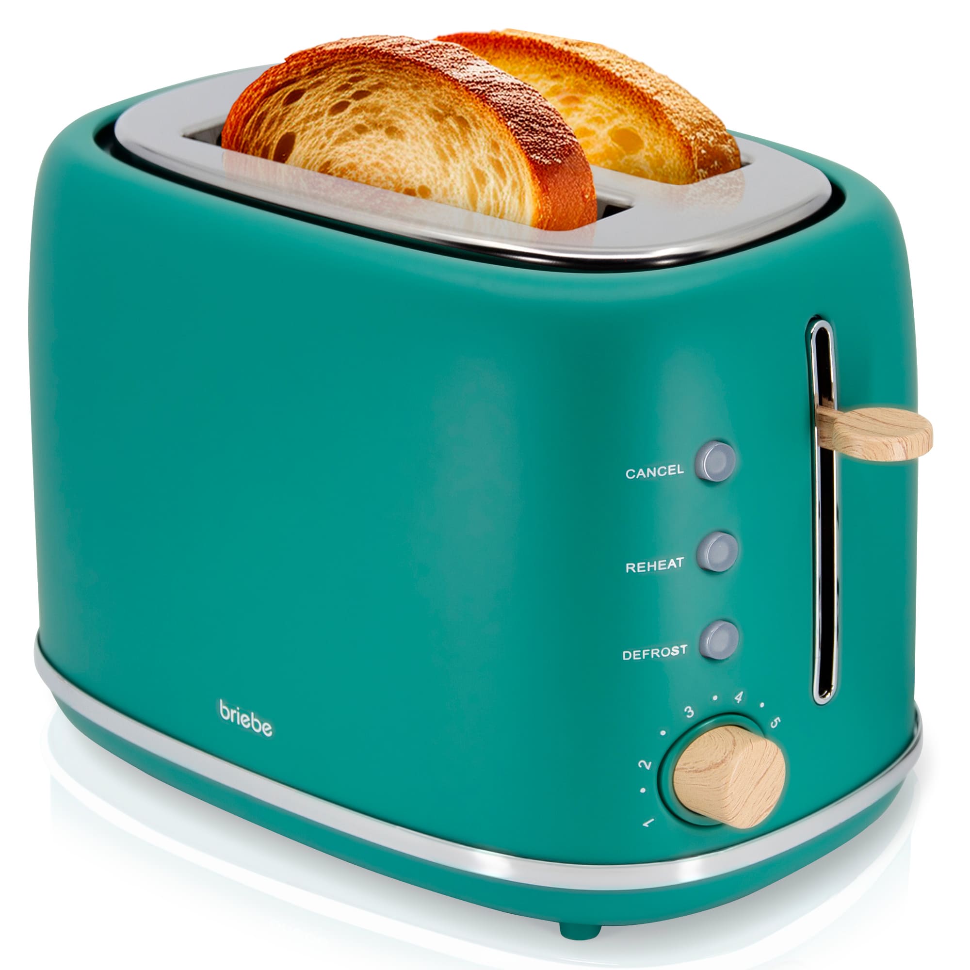 Nordic Grille Pain 2 Fentes, Tranches Larges, 6 Niveaux de Dorage, Décongélation 870 Vert TA1166GRE - Mathon - 1