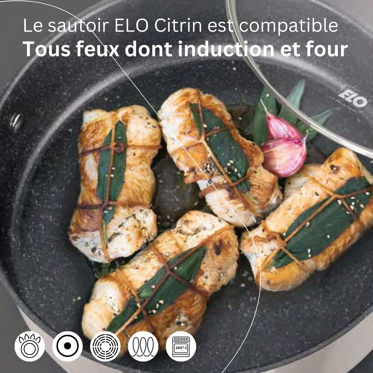 Sautoir 28 cm en acier inoxydable 18/10 antiadhésif  Citrin Elo - Mathon - 4