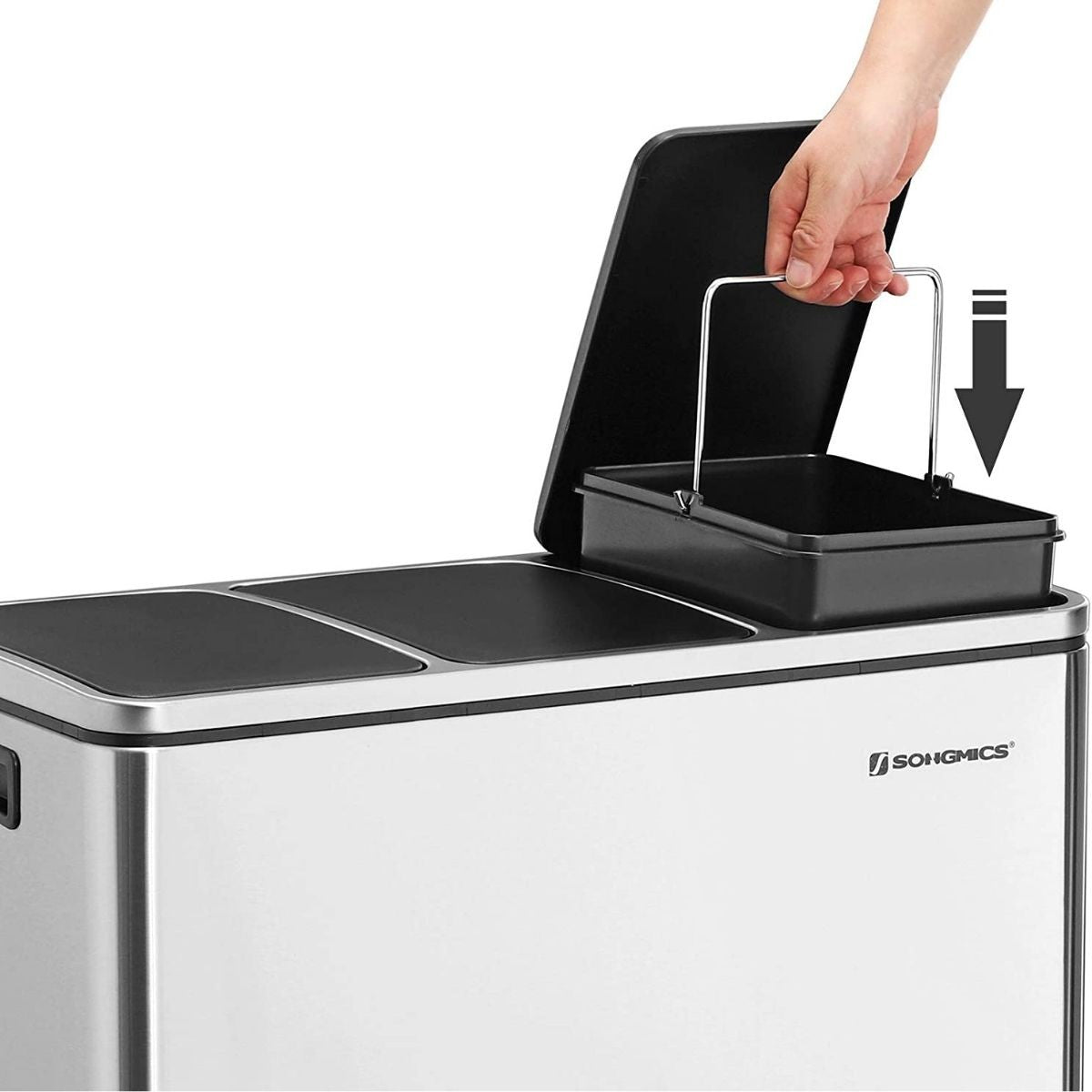 Poubelle de tri 3 bacs de 18L à pédales Calicosy - Mathon - 6