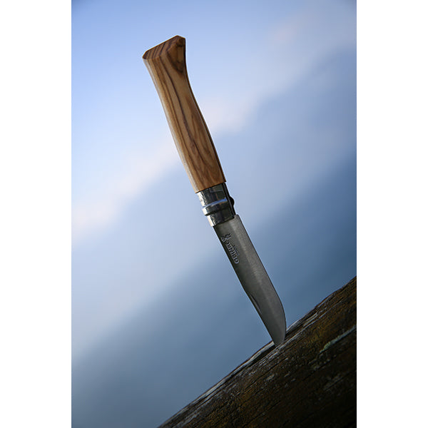 Couteau pliant N°08 Inox 8,5 cm manche en Olivier Opinel - Mathon - 3