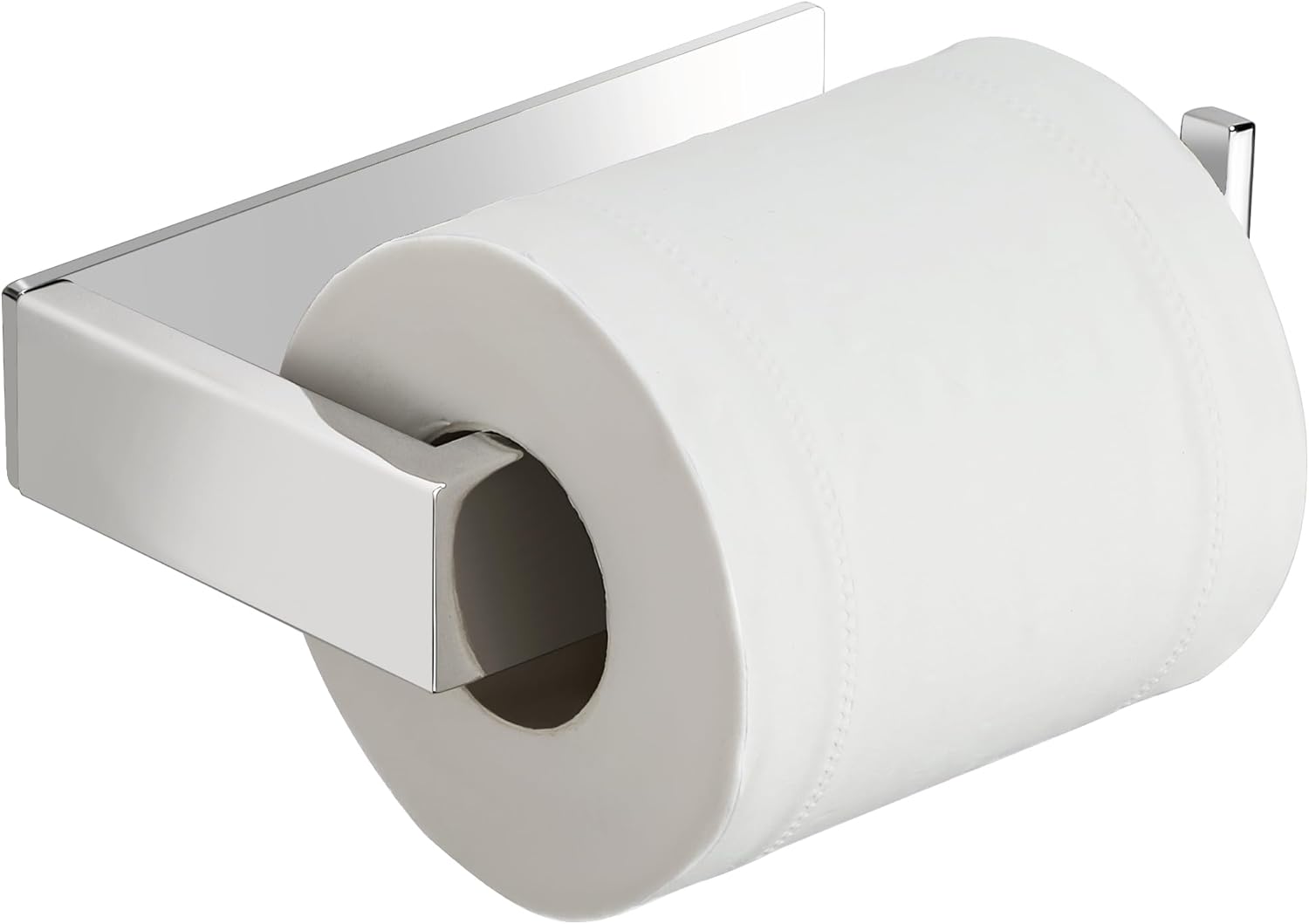 Porte-papier toilette acier chrome poli droit autocollant Vendos85 - Mathon