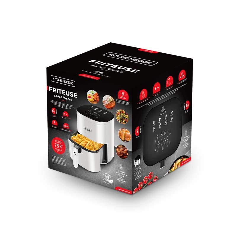 Friteuse sans huile 6.5l 8 programmes AIRMED6 WHITE Kitchencook - Mathon - 10
