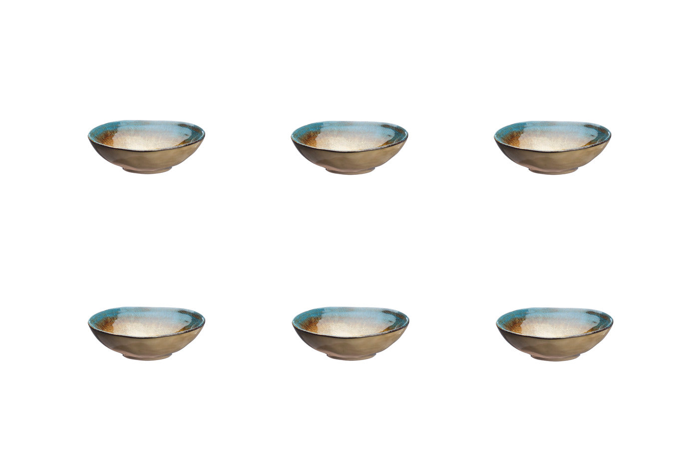 Lot de 6 petits bols en grès marron D11.5 Björn - Mathon - 1
