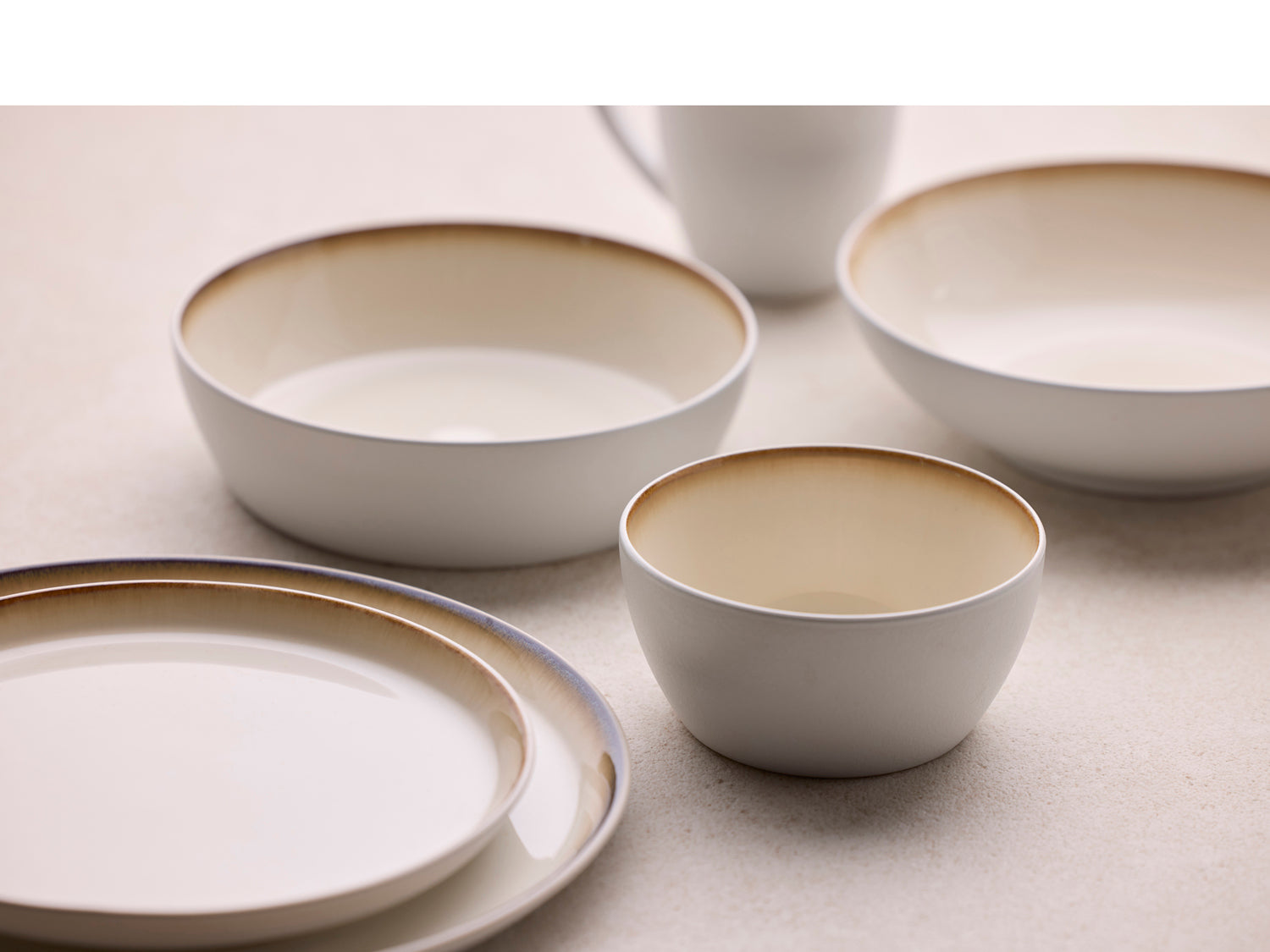 Assiette Gastro en Grès Blanc/Crème Bitz - Mathon - 3