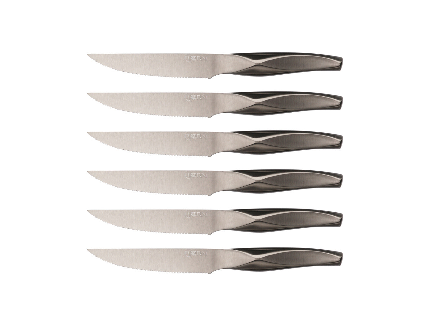 Lot de 6 couteaux à steak en inox gris D Björn - Mathon - 1