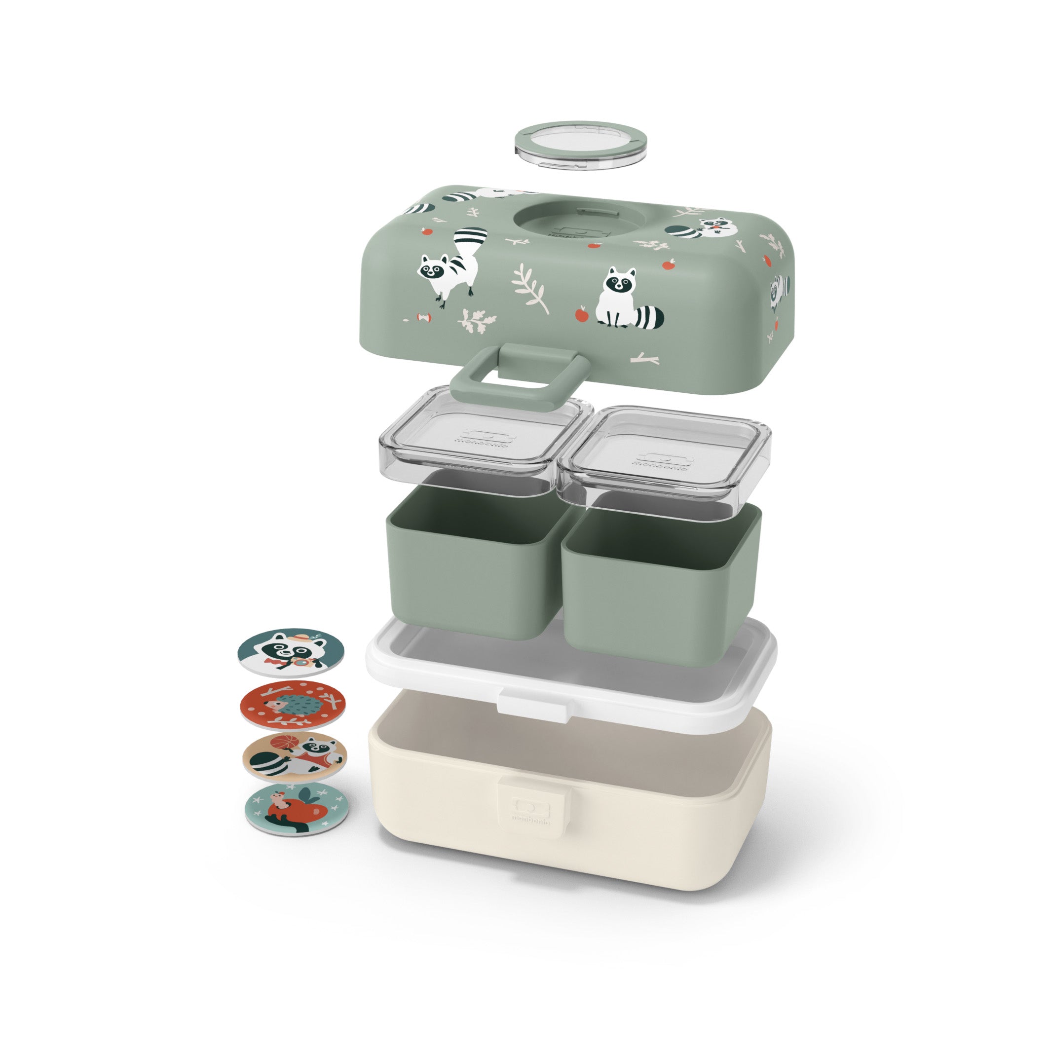 Lunch box à compartiments pour enfant Tresor 800ml Vert Raton Laveur Monbento - Mathon - 5