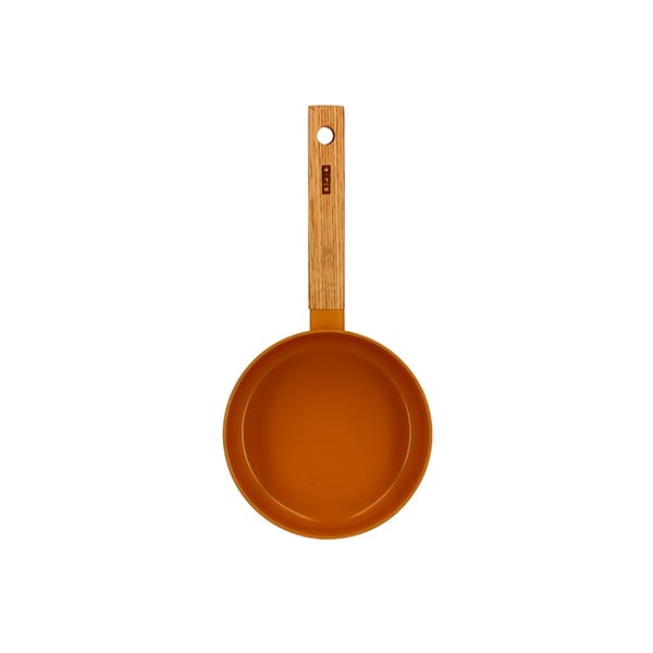 Casserole Ector induction aluminium revêtu manche en bois 16 cm jaune Ogo - Mathon - 2