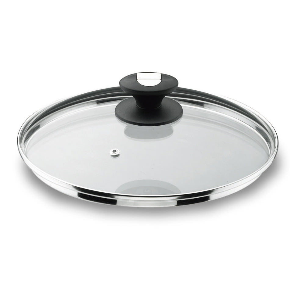 Couvercle en verre bord inox 18 cm Lacor - Mathon