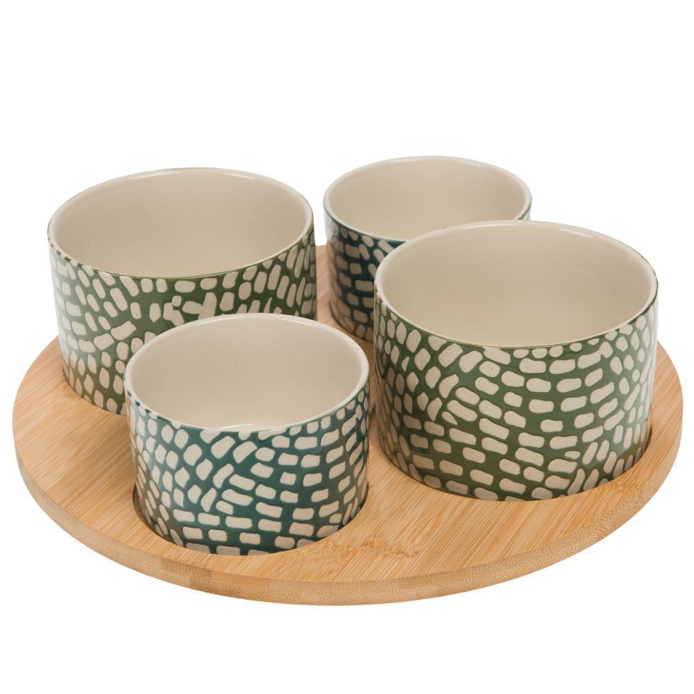 Plateau apéritif 4 bols isis Amadeus - Mathon