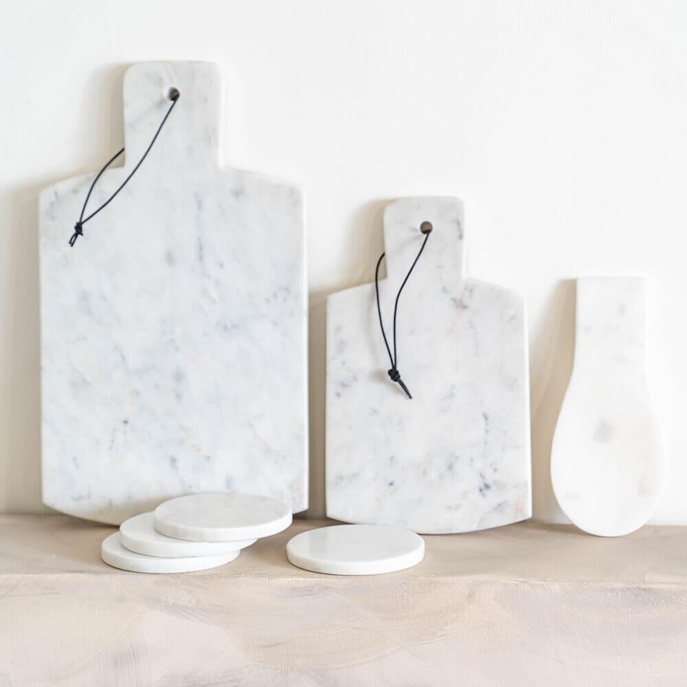 Planche à découper Marbre blanc 25x15 cm Table passion - Mathon - 4