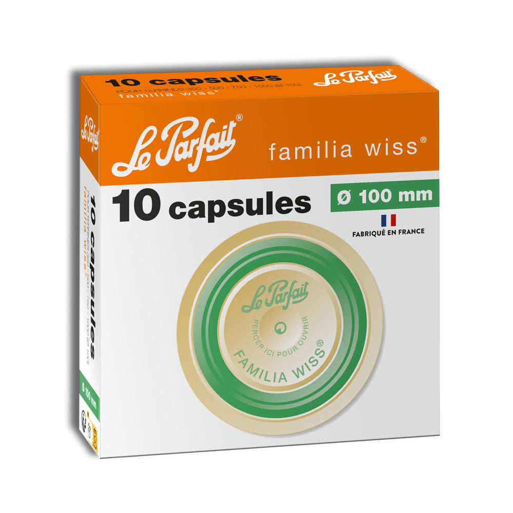 Boîte de 10 capsules familia wiss 100 mm Le Parfait - Mathon - 2