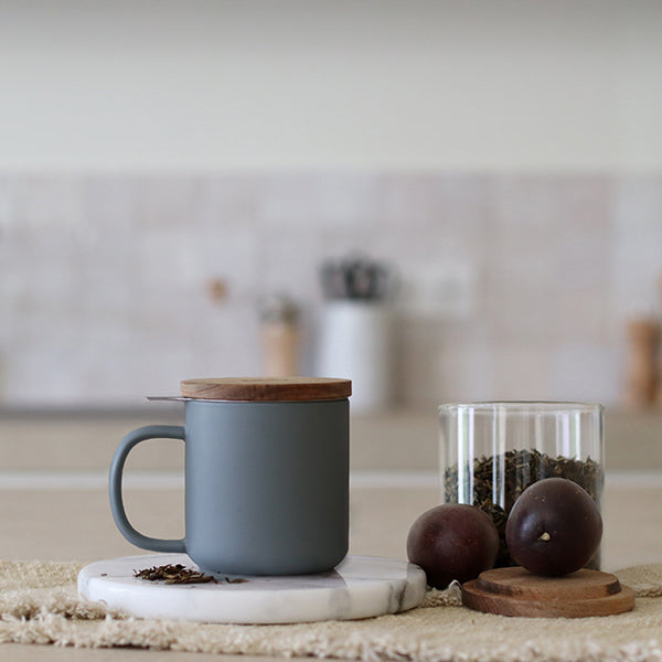 Tisanière mug Juliet en grès gris 300 ml Ogo - Mathon - 2