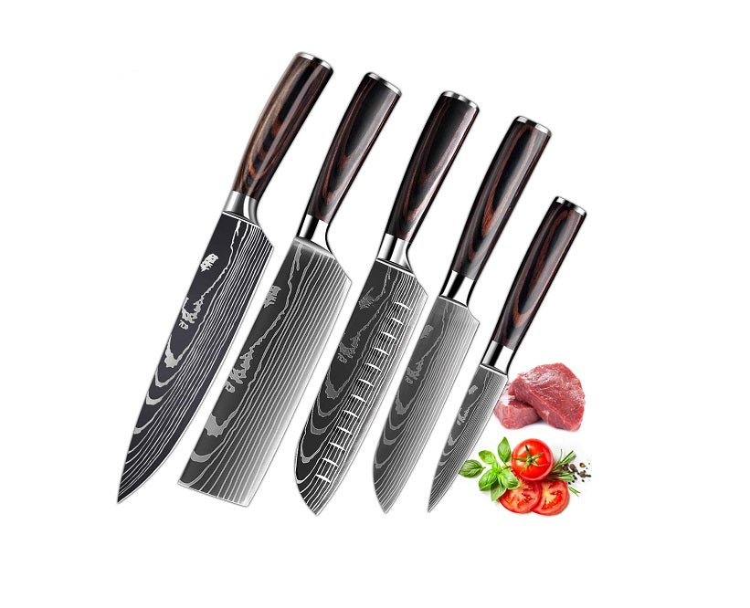 Couteaux de Cuisine Tranchants en Acier Inoxydable Multi-tailles avec Poignée Confortable Vendos85 - Mathon