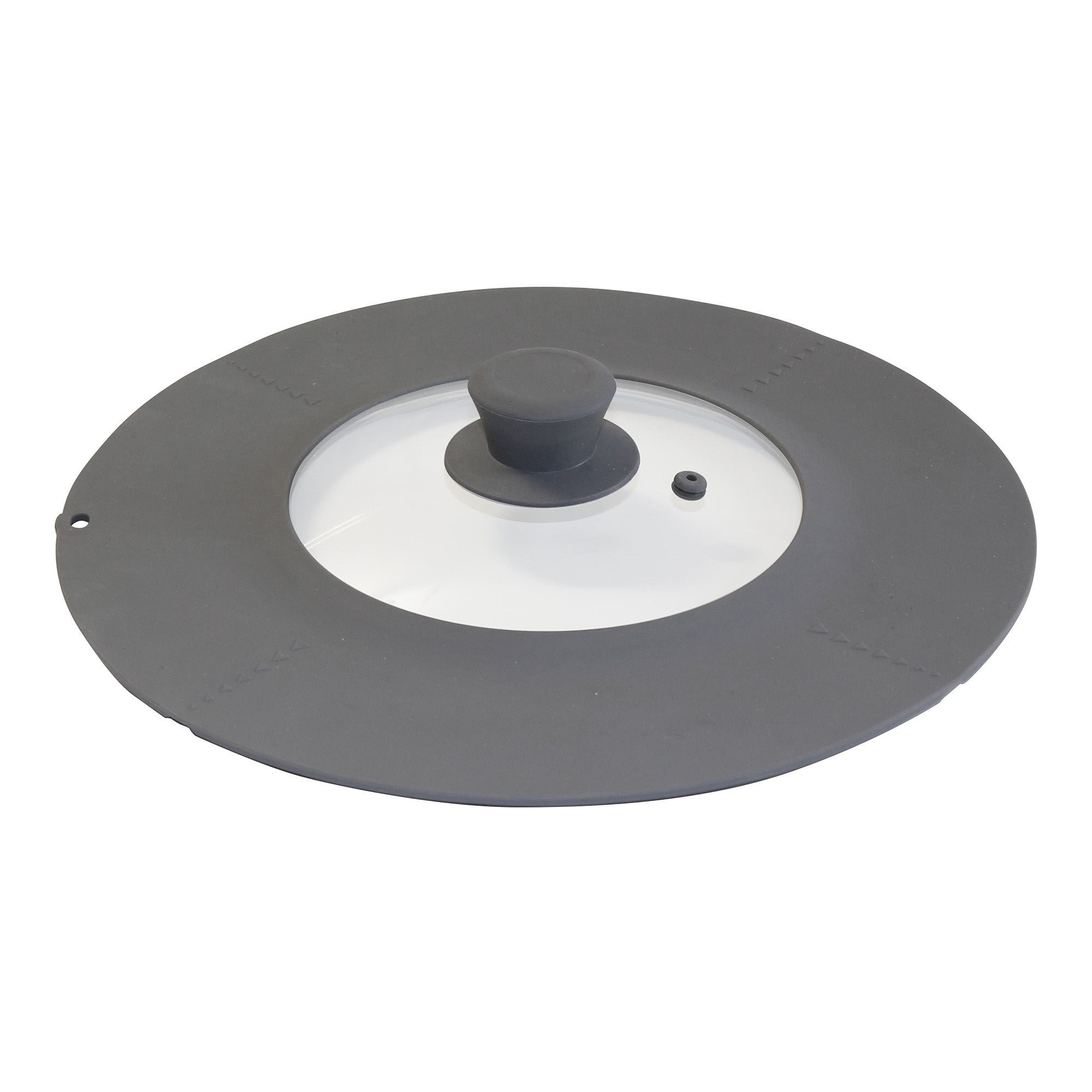 Couvercle en verre universel, avec rebord en silicone, pour 16/18/20/22/24/26/28 cm Stoneline - Mathon - 1