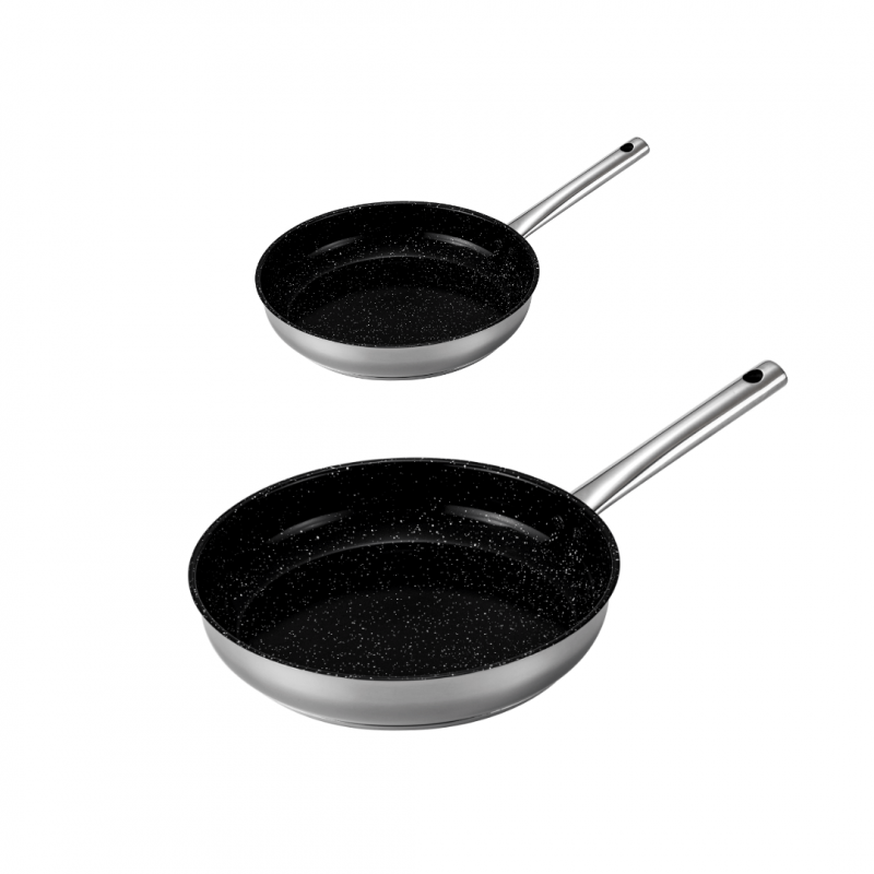 Poêle inox KitchenPro 20cm et 24cm Venteo - Mathon - 1