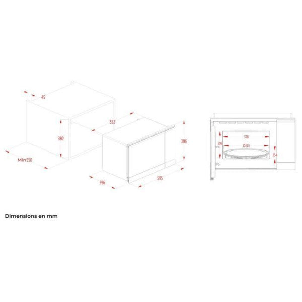 Micro Ondes Encastrable - Continental Edison - Cemo25gines - Noir Inox Continental Edison - Mathon - 6