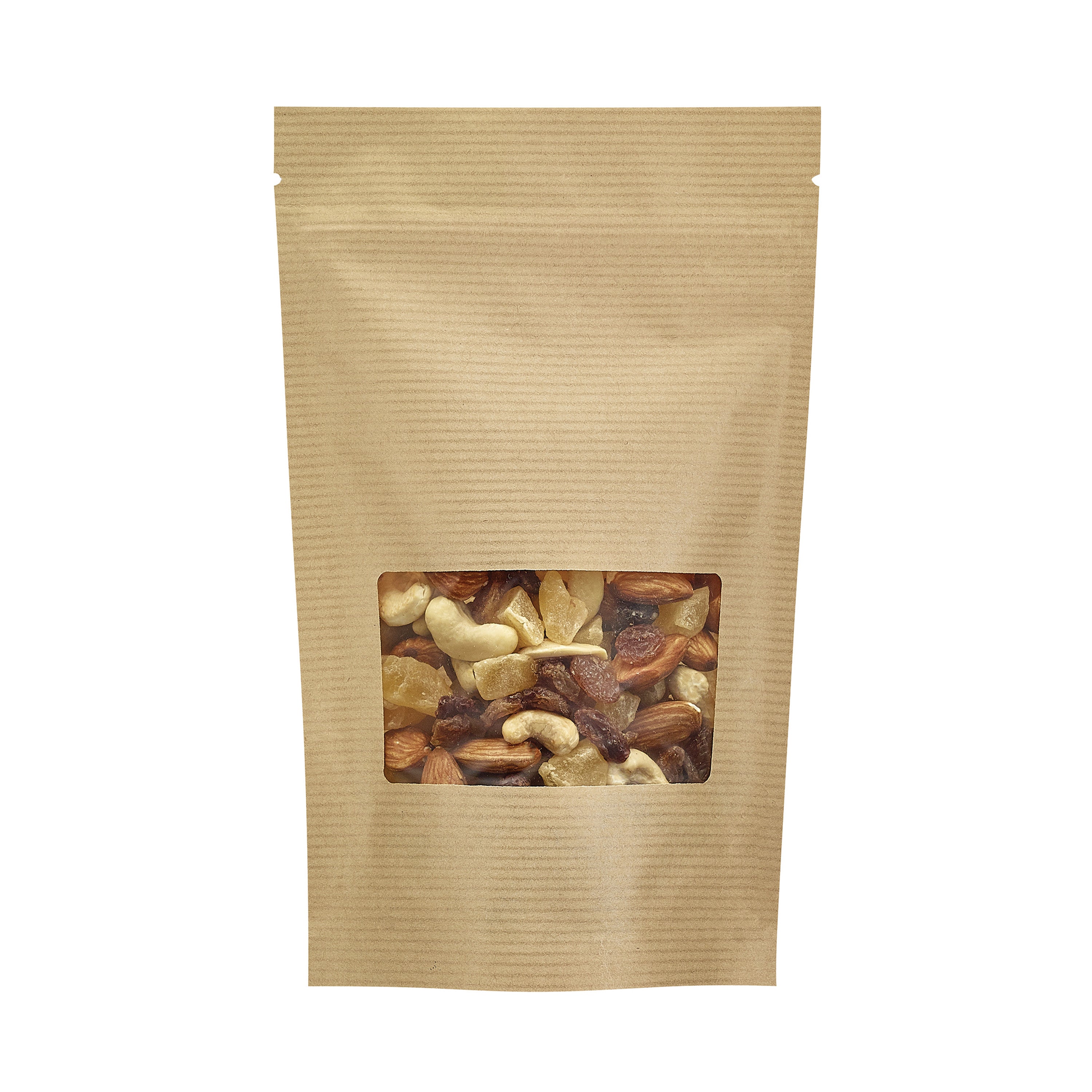 200Pcs - Sac poche debout kraft transparent avec zip de fermeture 130 H210mm FirstPack - Mathon - 2