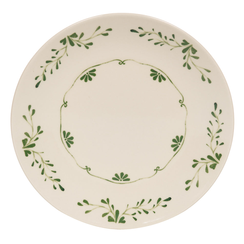 Plat rond Appoline vert 32 cm Table passion - Mathon - 1