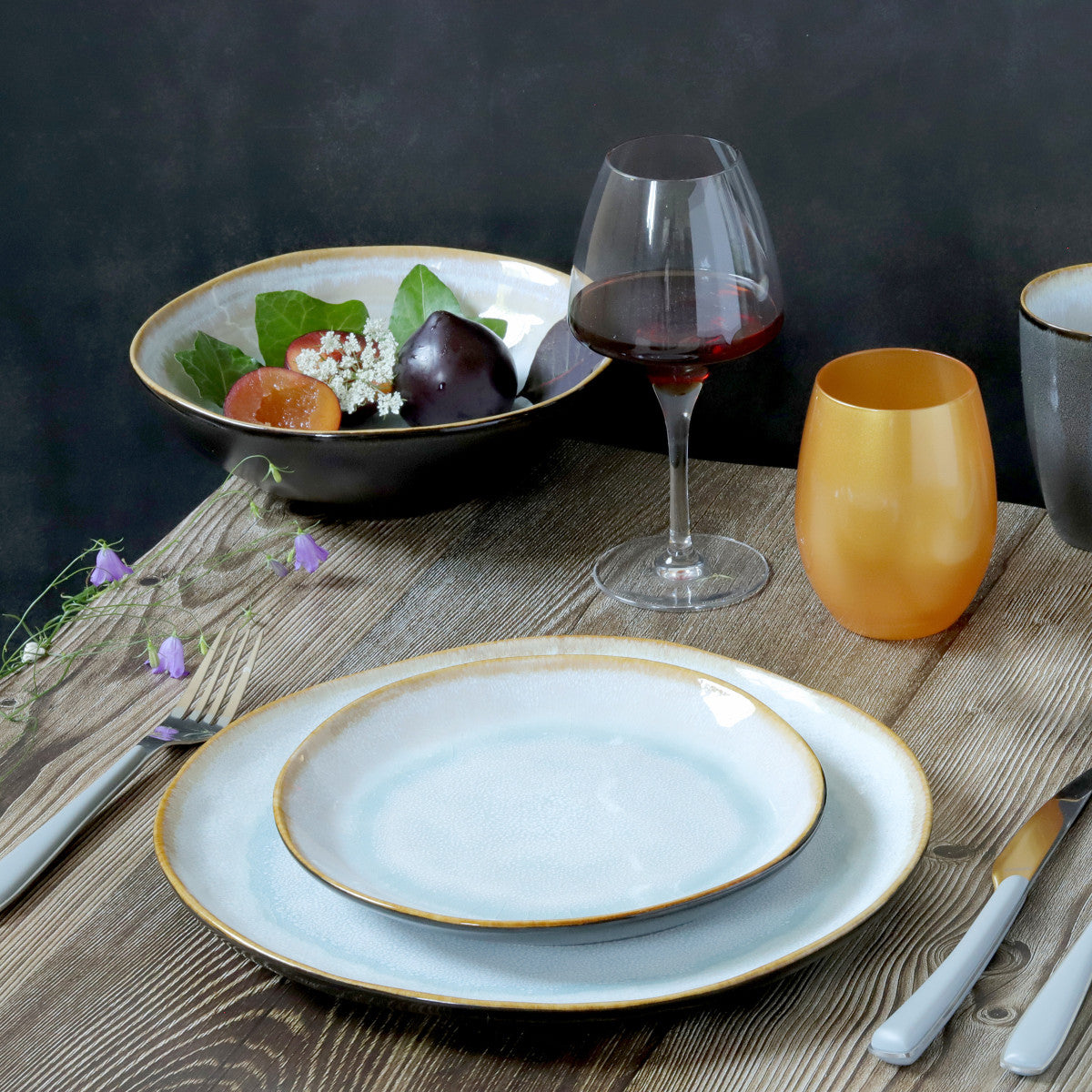 Shadow Aqua - Assiette dessert 20.5 cm (lot de 6) Médard de Noblat - Mathon - 5