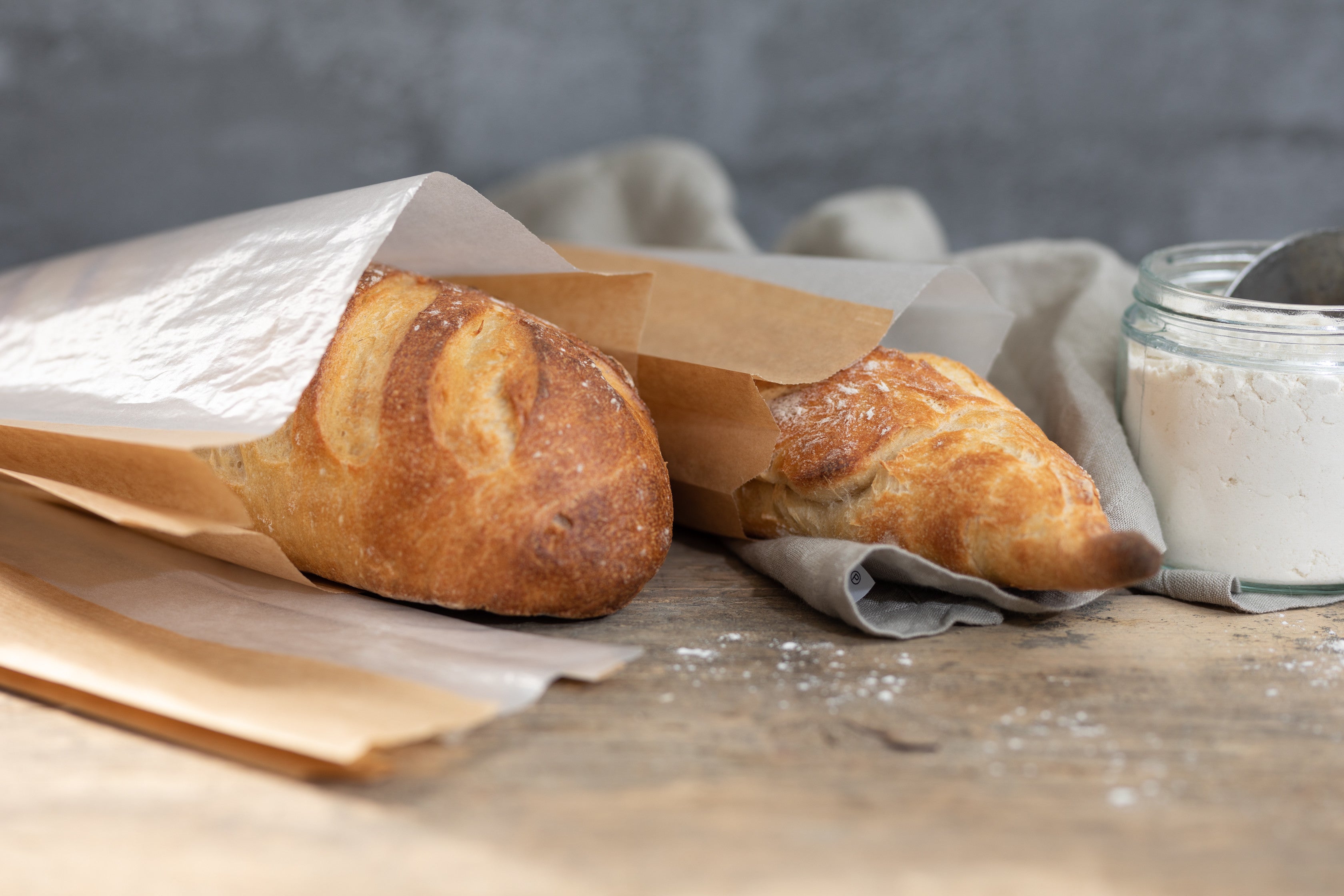 1000Pcs - Sac sandwich brun en papier kraft à fenêtre cristal et 4 cm de soufflet 110x40x310mm FirstPack - Mathon - 2