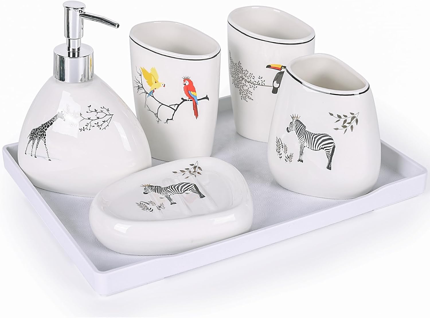 Ensemble d’Accessoires Salle de Bain 6 Pièces en Céramique Vendos85 - Mathon