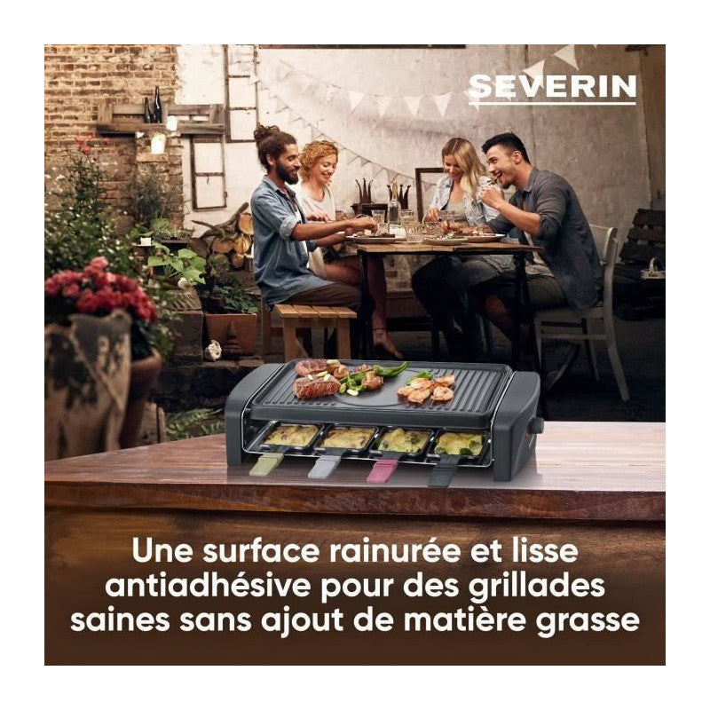Rg9646 Appareil A Raclette 8 Personnes 1 400 W - Plaque De Cuisson Rainurée Et Lisse 41,5 X 21 Cm Antiadhésive - No Severin - Mathon - 4